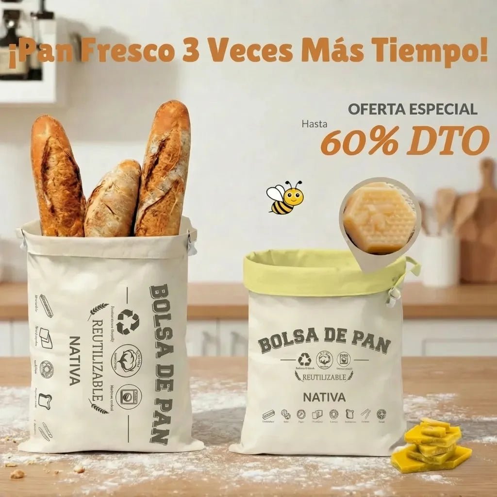 Bolsas de Pan Premium de Algodón 100% y Cera de Abeja - Solvia ES