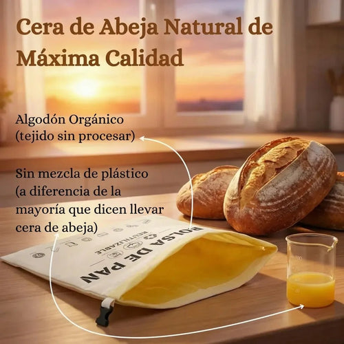 Bolsas de Pan Premium de Algodón 100% y Cera de Abeja - Solvia ES