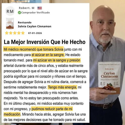 Canela de Ceilán, equivalente a 7200 mg, con aceite MCT - Solvia ES