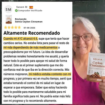 Canela de Ceilán, equivalente a 7200 mg, con aceite MCT - Solvia ES