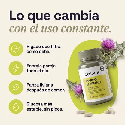 Cardo Mariano- Cuidado completo del hígado en una cápsula al día. - Solvia ES