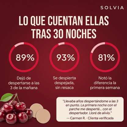 Parches de Noche — Melatonina Natural de Cereza - Solvia ES